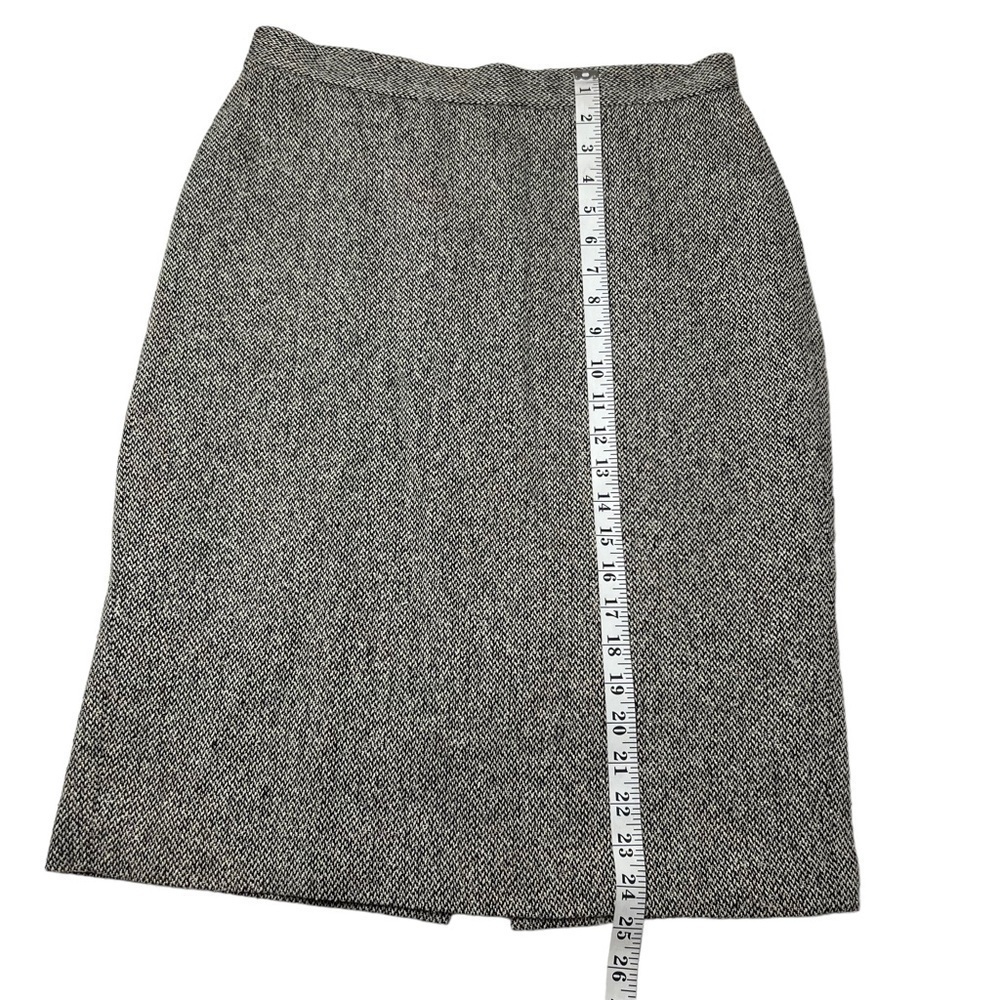 VTG LAUREN RALPH LAUREN Pencil Skirt 8 Classic Herringbone Career Tweed SILK - Picture 6 of 8